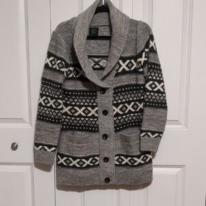 Sara Women's Gray and Black Patterned Cardigan